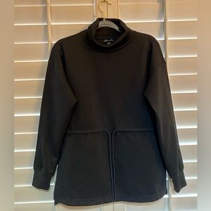 Athleta Black Cinch Turtleneck Top with drawstring.Excellent Cond Womens size xs